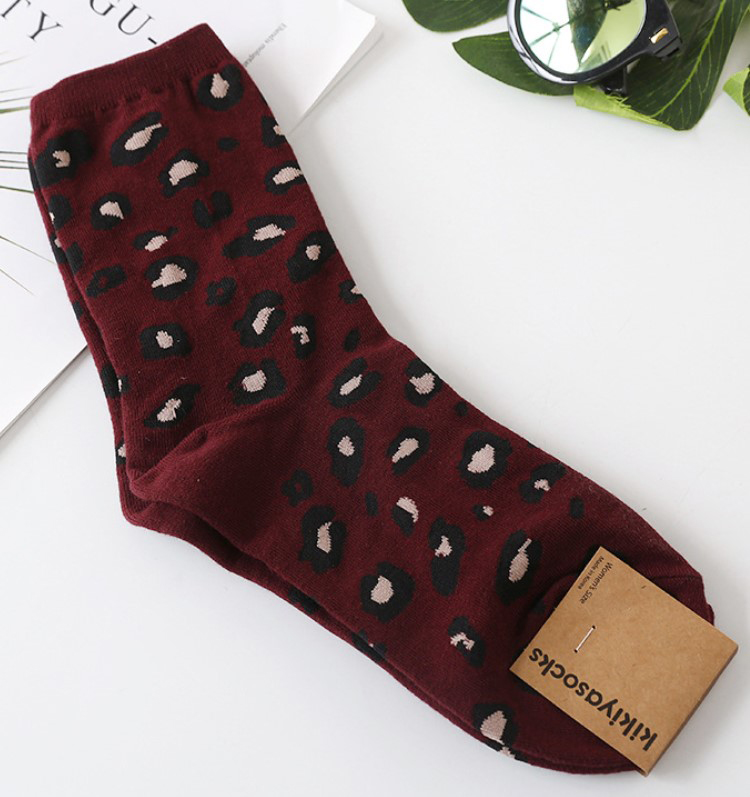 носки женские леопард  kikiyasocks корея