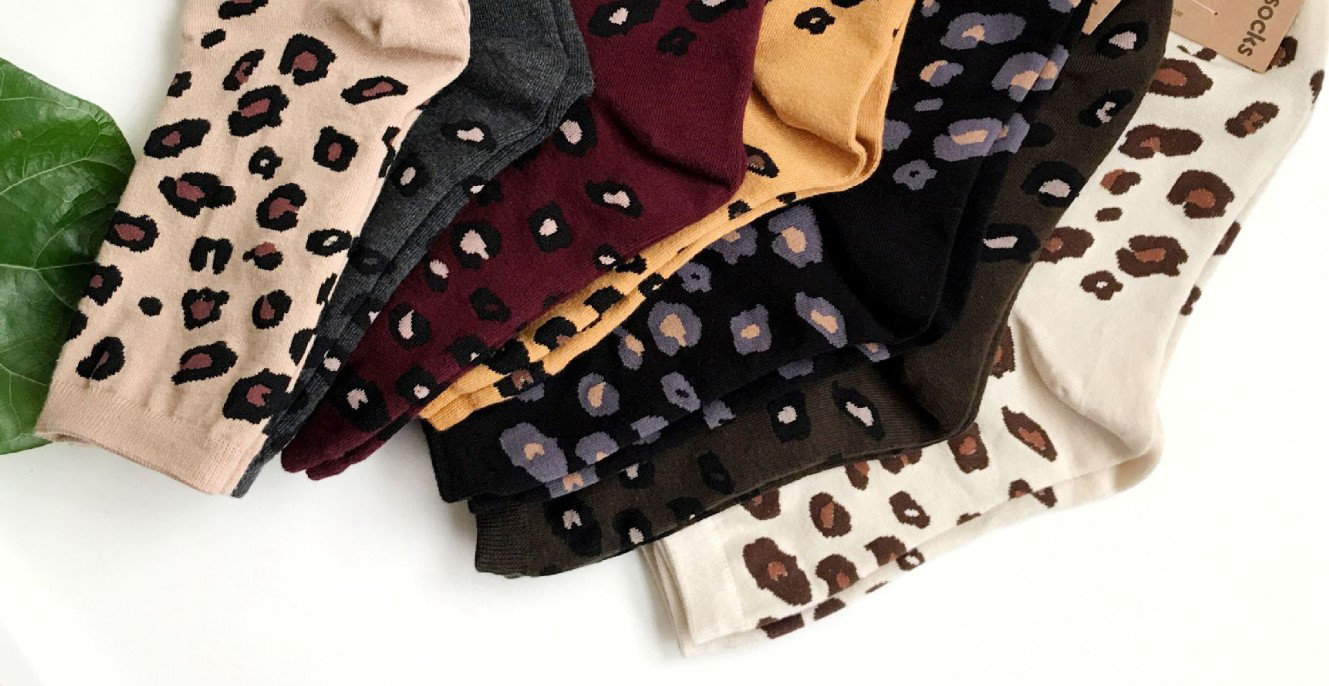носки женские леопард  kikiyasocks корея