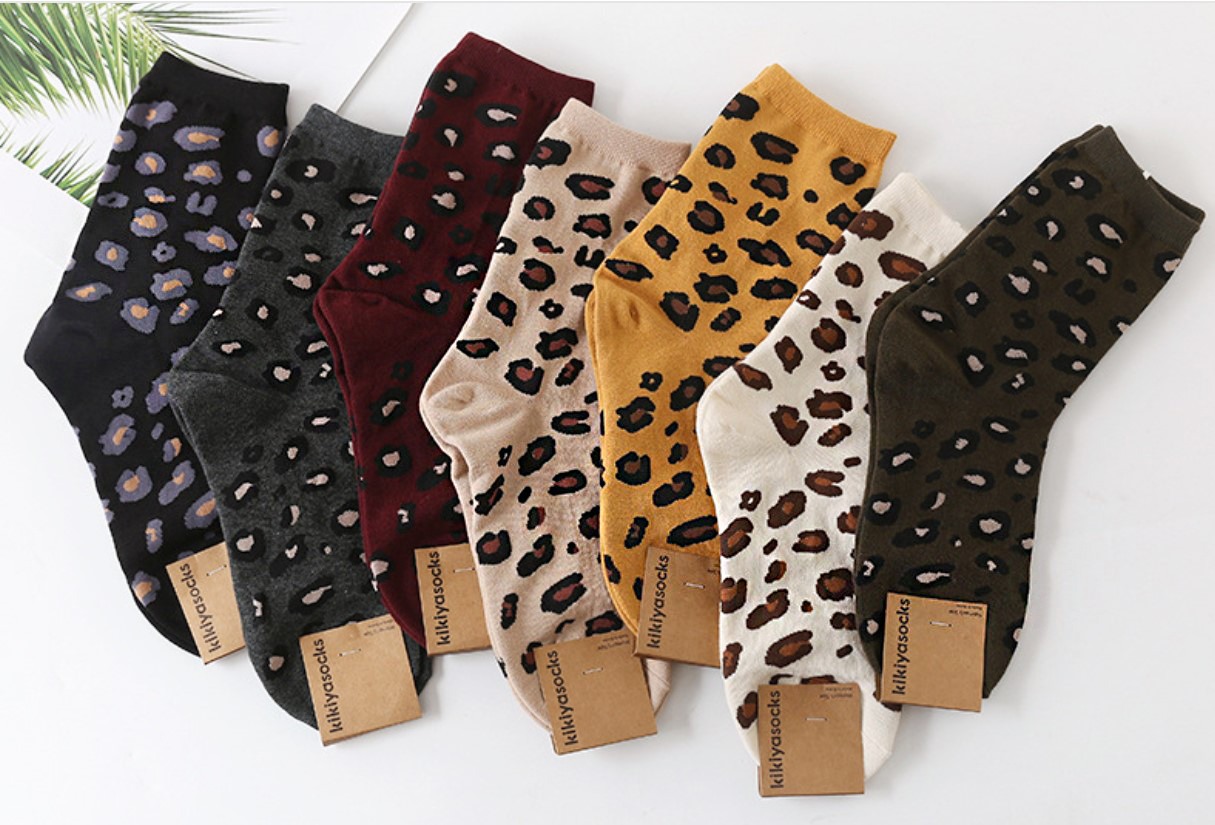 носки женские леопард  kikiyasocks корея
