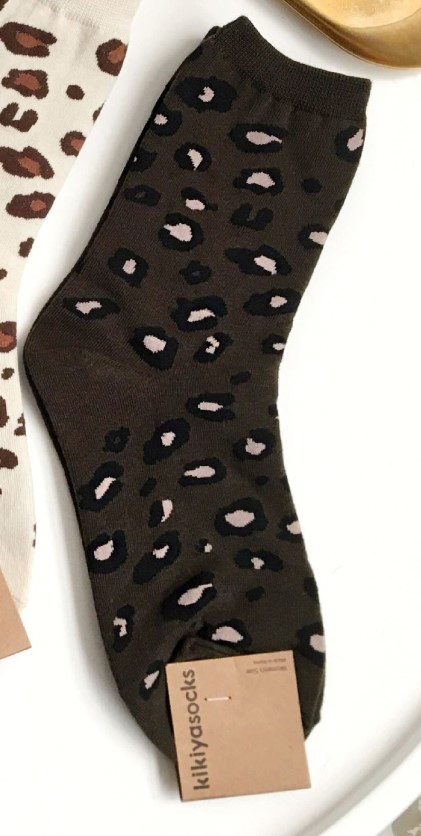 носки женские леопард  kikiyasocks корея