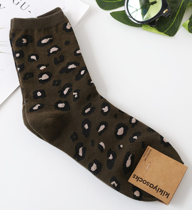 носки женские леопард  kikiyasocks корея