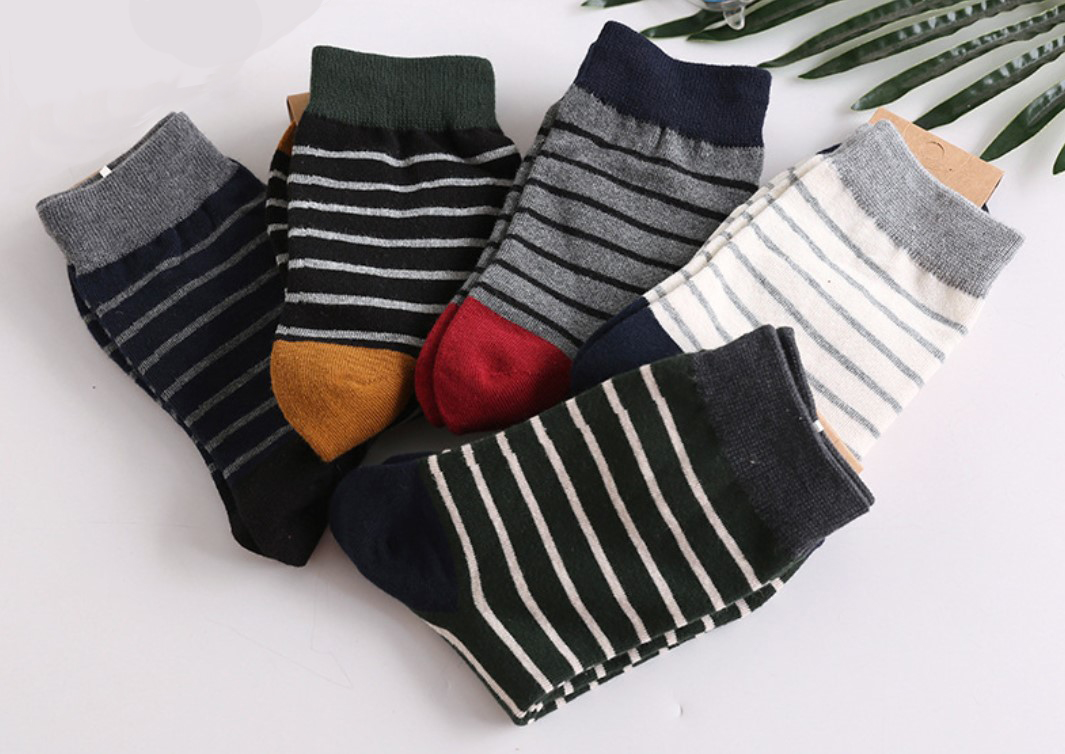 мужские носки  полоса kikiya корея