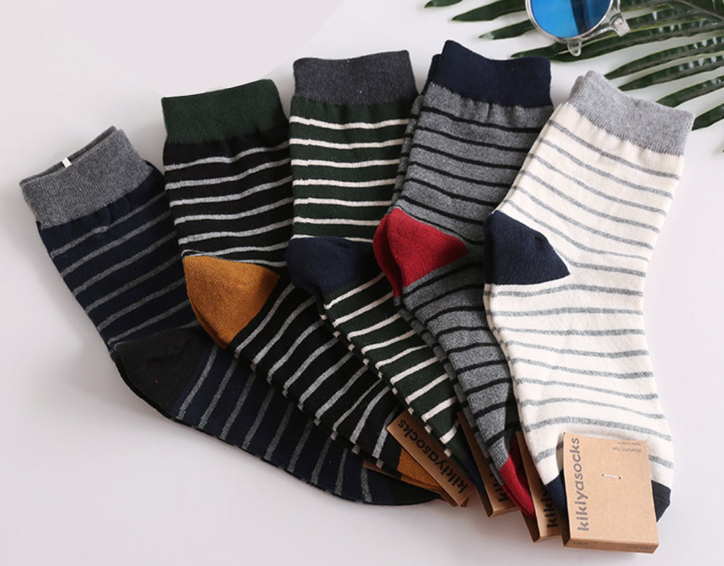 мужские носки  полоса kikiya корея