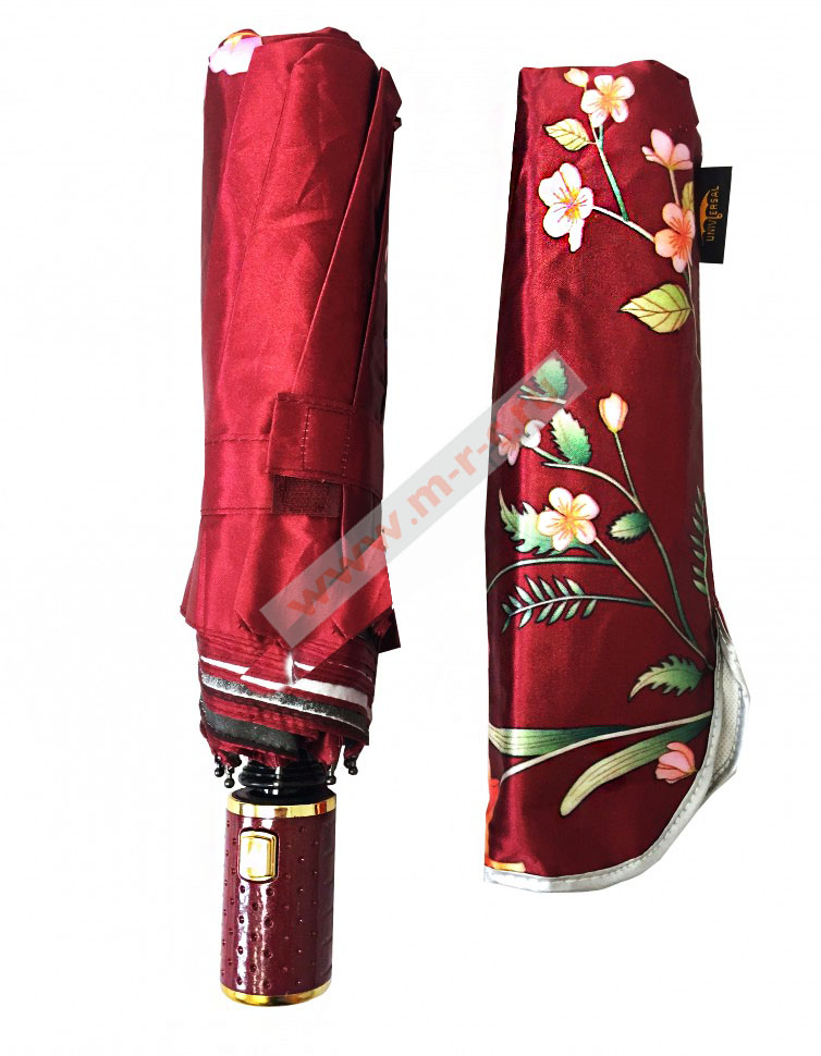 зонт полуавтомат 2-х сторонний цветы-город  umbrella prc