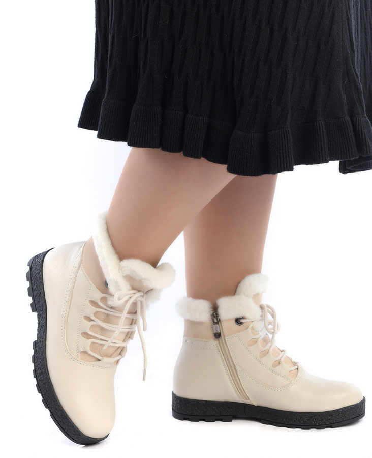 женские ботинки натуральная кожа натуральный мех gugu германия