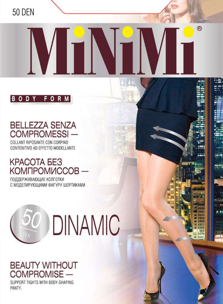 колготки dinamic 50 den утяжка торса nero (черный) италия