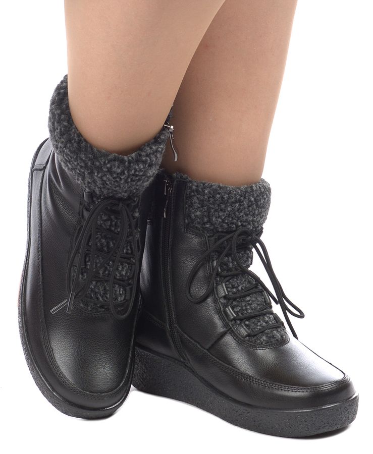 женские ботинки натуральная кожа натуральный мех gugu германия