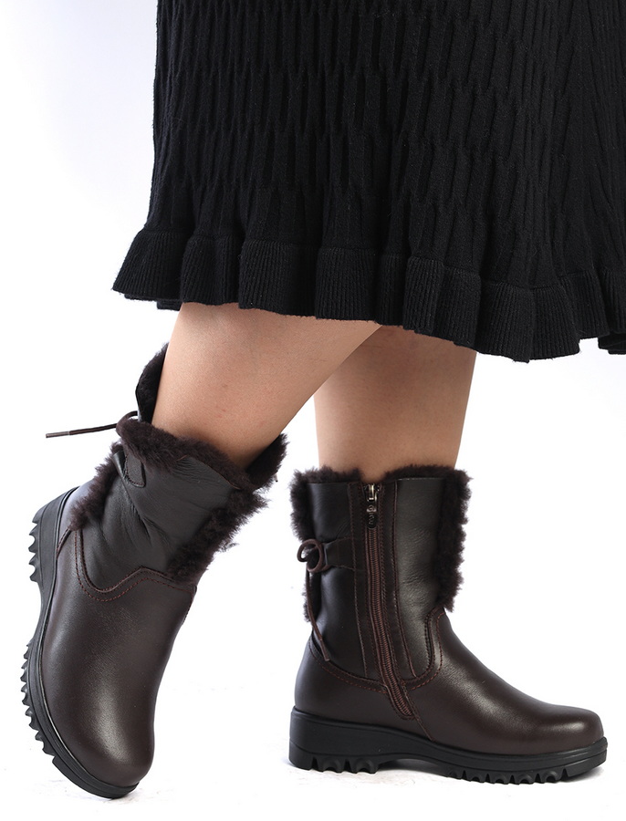 женские сапоги натуральная кожа+дубленка натуральный мех gugu германия