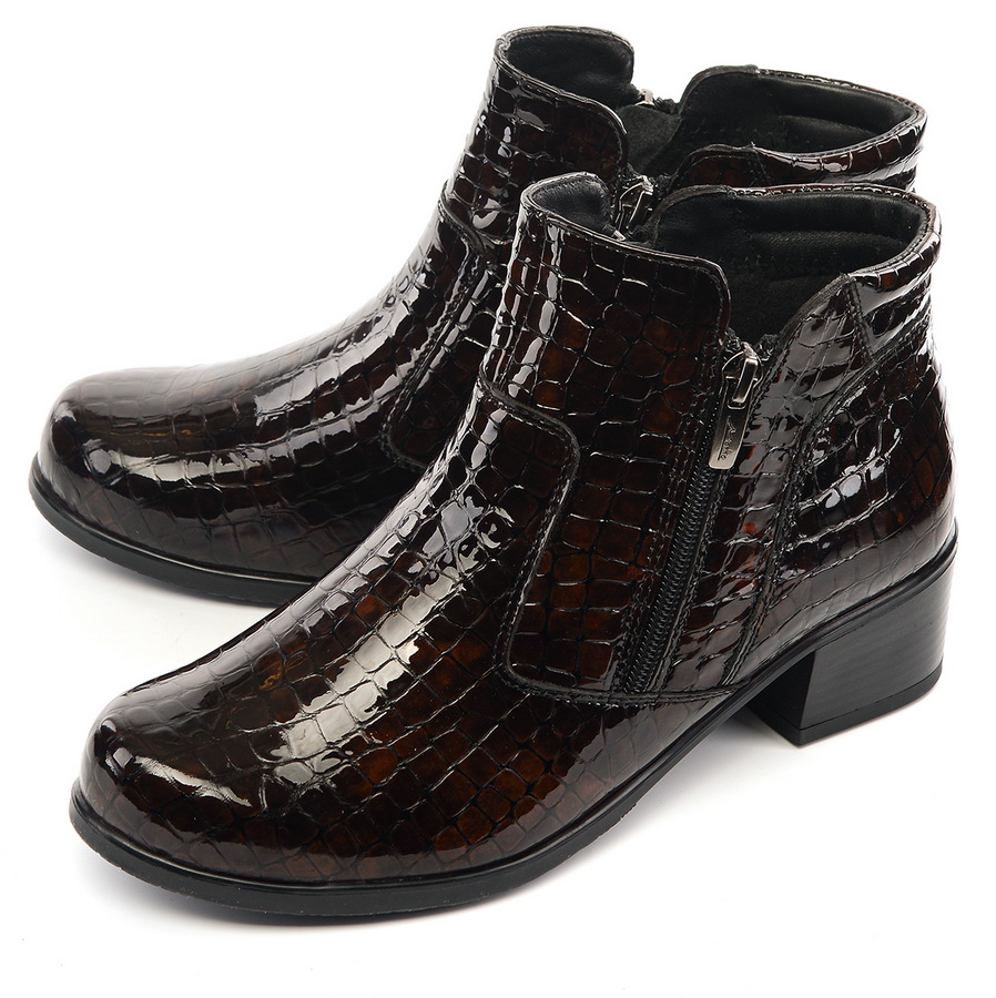 женские ботинки натуральная кожа-лак / байка марко беларусь