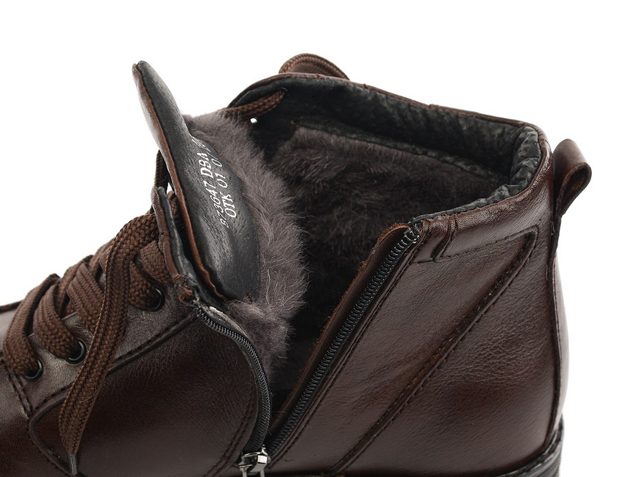 мужские ботинки  натуральная кожа / натуральный мех corvetto