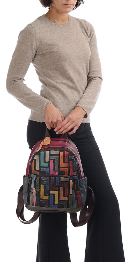 женский рюкзак натуральная кожа kikilok корея