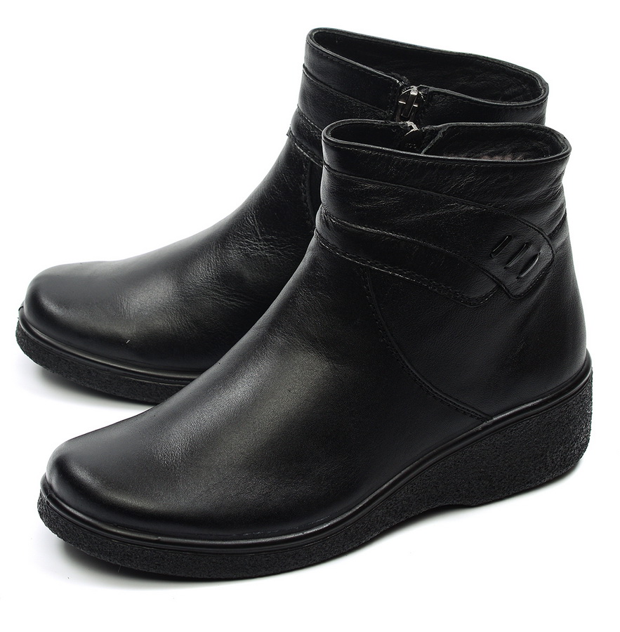 женские полусапоги натуральная кожа / полушерсть росвест россия