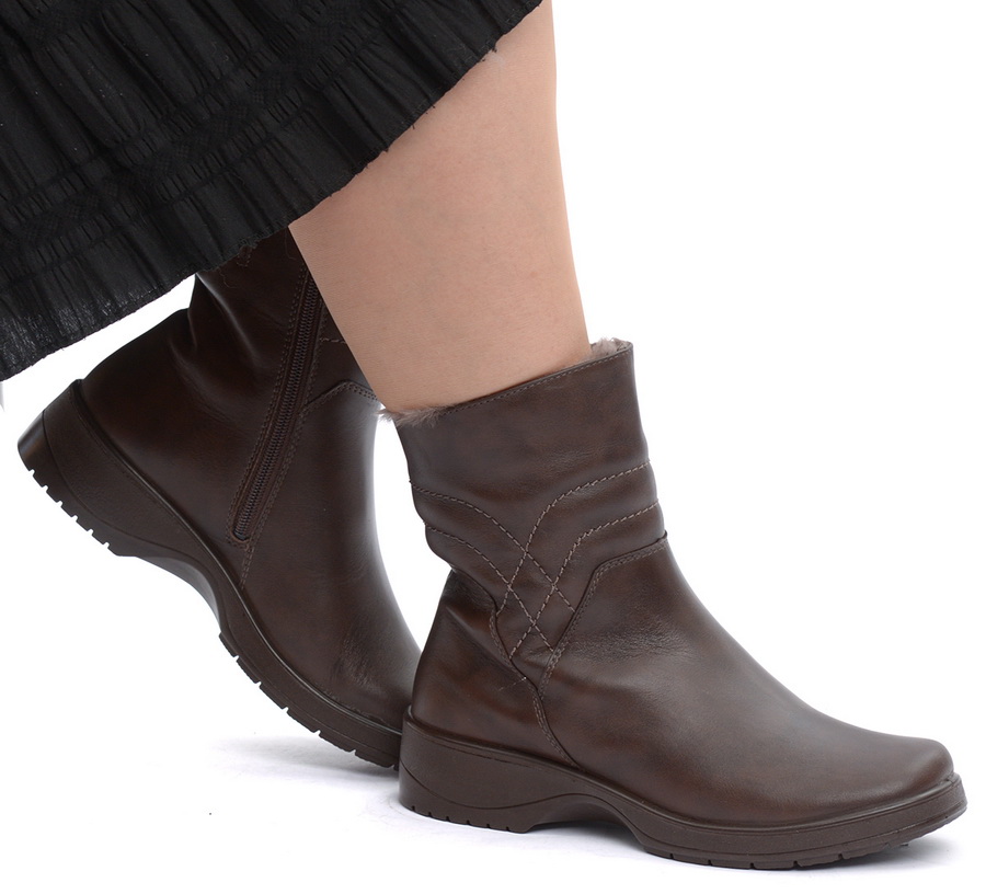 женские полусапоги натуральная кожа / натуральный мех росвест россия