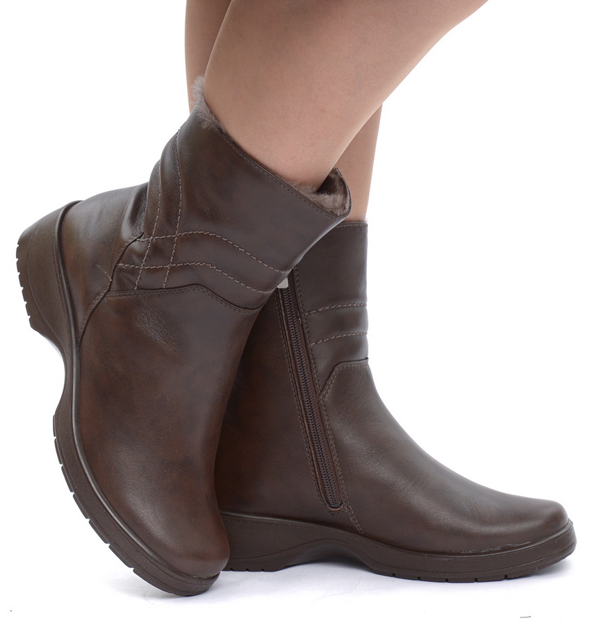 женские полусапоги натуральная кожа / натуральный мех росвест россия