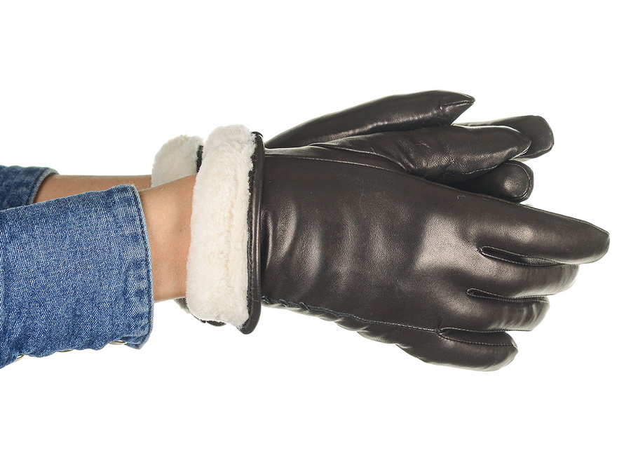 женские перчатки кожа ягненка / натуральный мех (цигейка) gloves