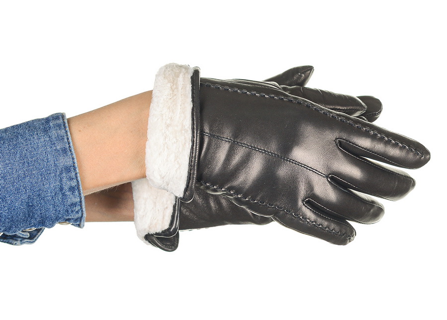 женские перчатки кожа овчина / натуральный мех (цигейка) gloves