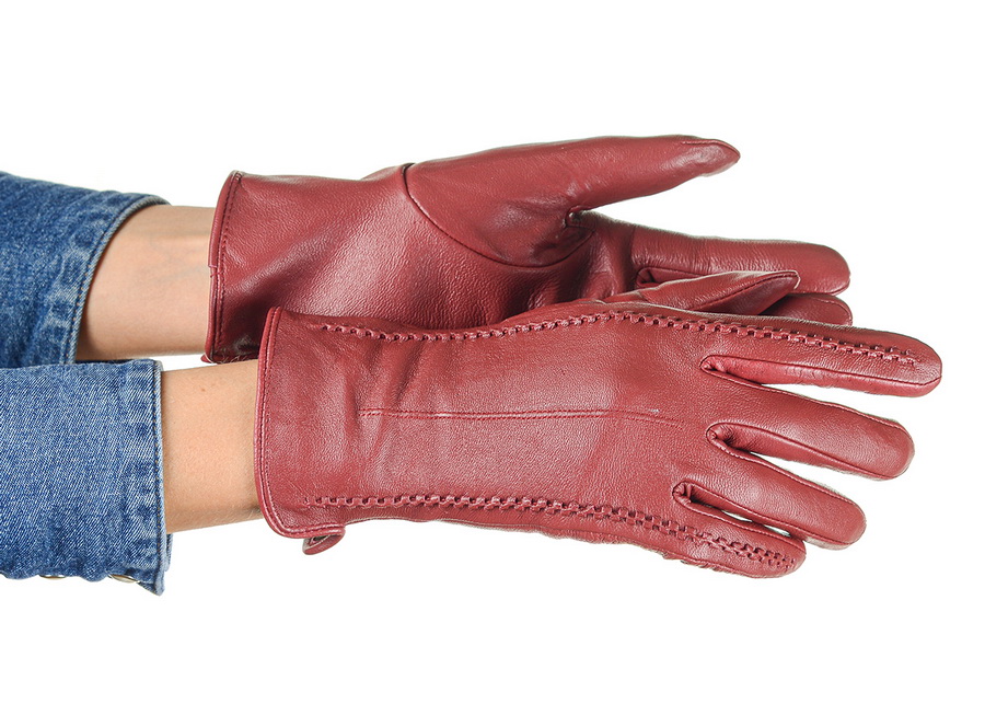 женские перчатки овечья кожа / флис yimei