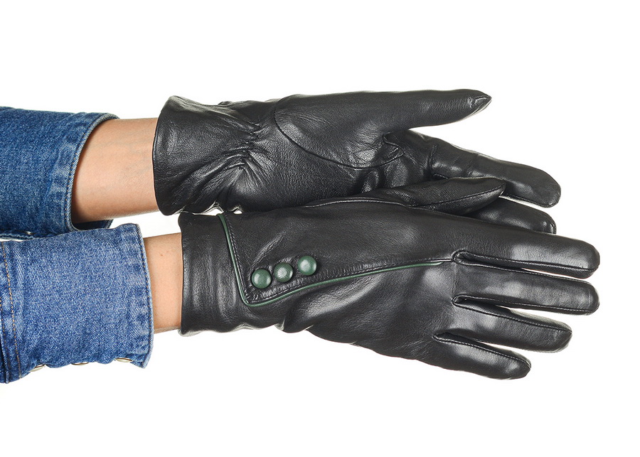 женские перчатки кожа ягненка / флис romika румыния