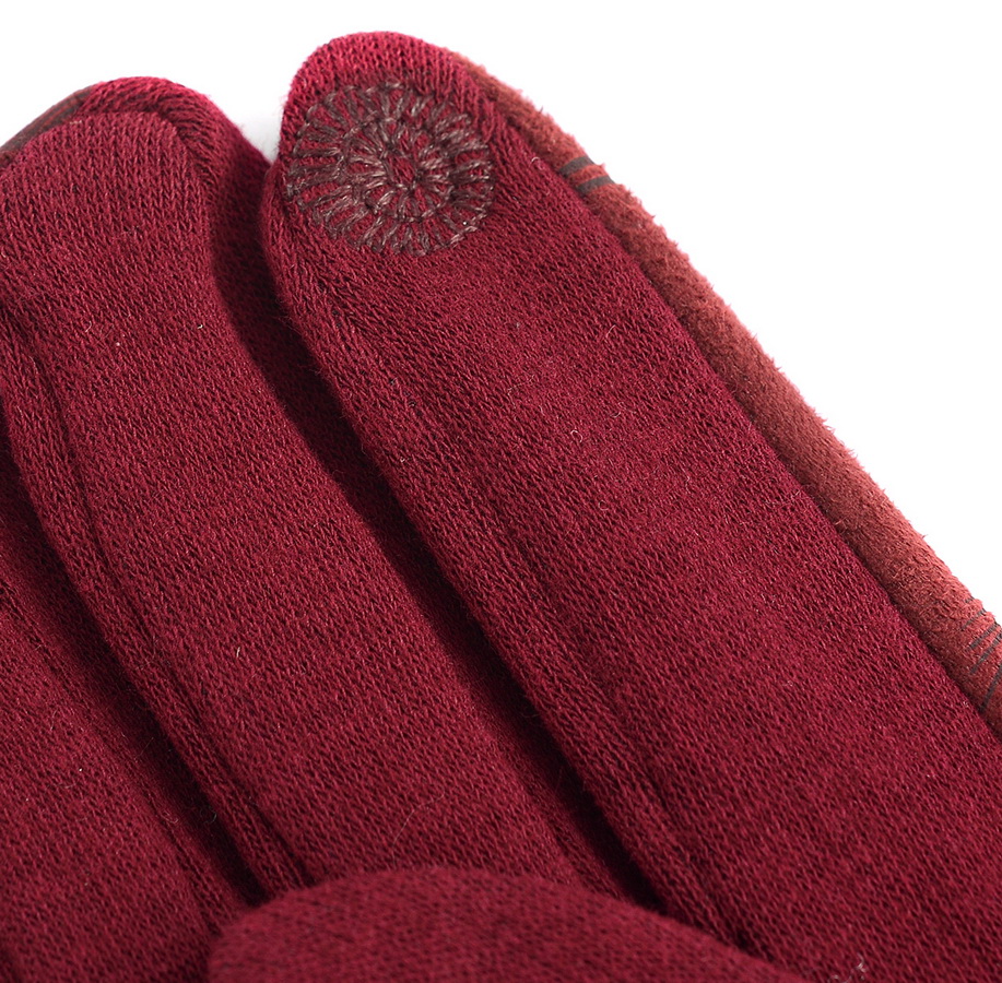 женские перчатки трикотажные утеплённые на флисе nuanzhibao