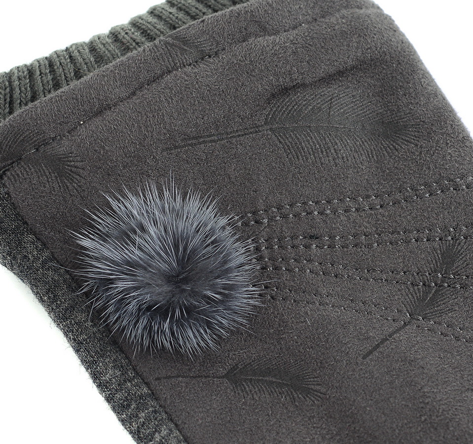 женские перчатки трикотажные утеплённые на флисе nuanzhibao