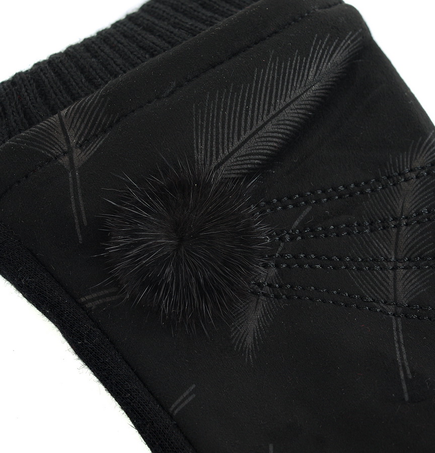 женские перчатки трикотажные утеплённые на флисе nuanzhibao