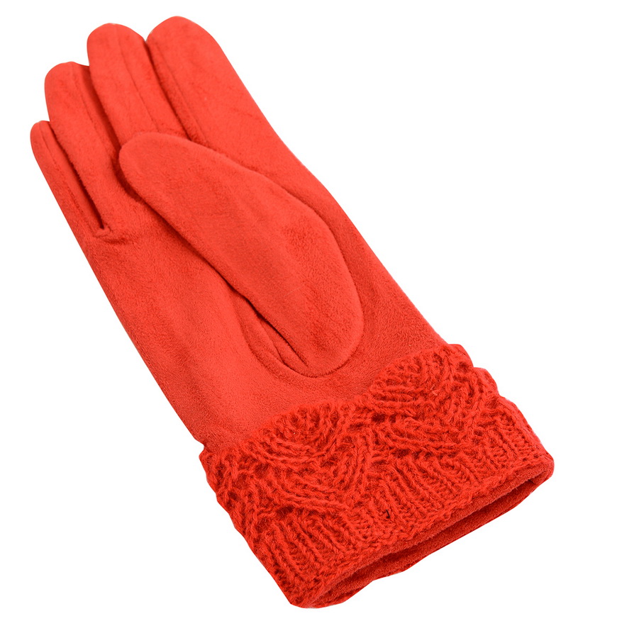 женские перчатки трикотажные утеплённые на флисе qy