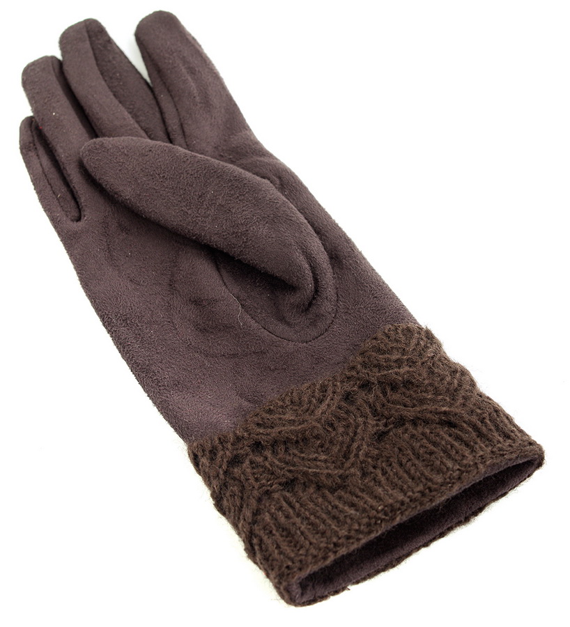 женские перчатки трикотажные утеплённые на флисе qy