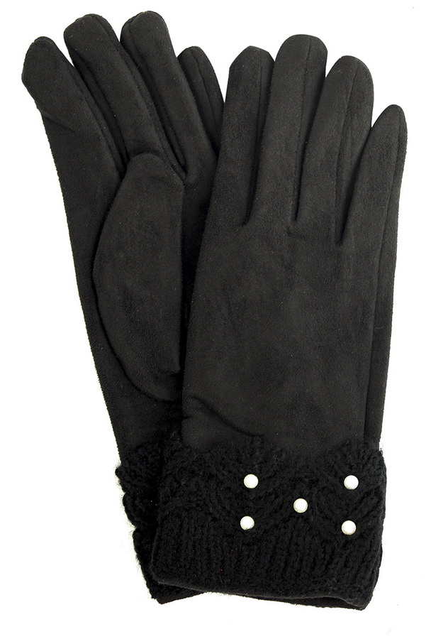 женские перчатки трикотажные утеплённые на флисе qy