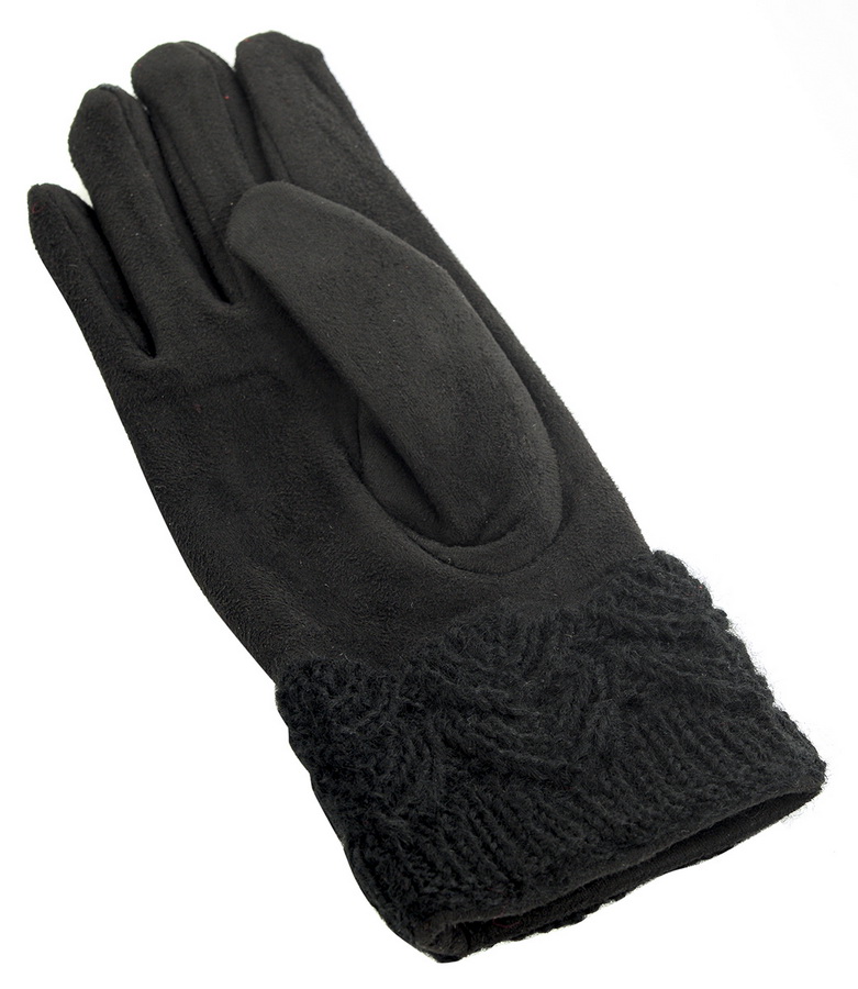 женские перчатки трикотажные утеплённые на флисе qy