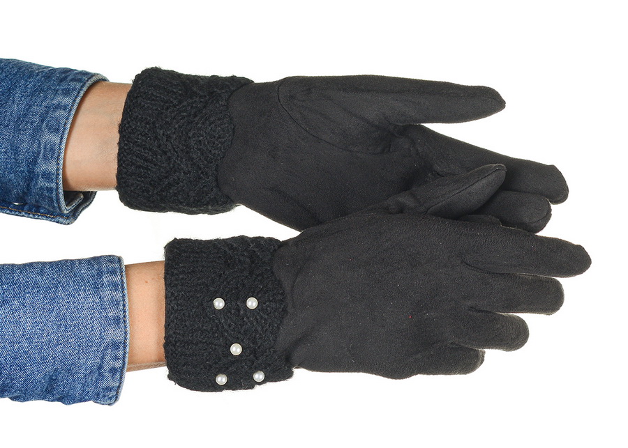 женские перчатки трикотажные утеплённые на флисе qy