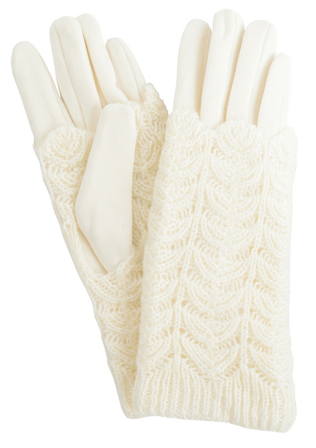 женские перчатки ажурный трикотаж / трикотаж утеплённый на флисе мария