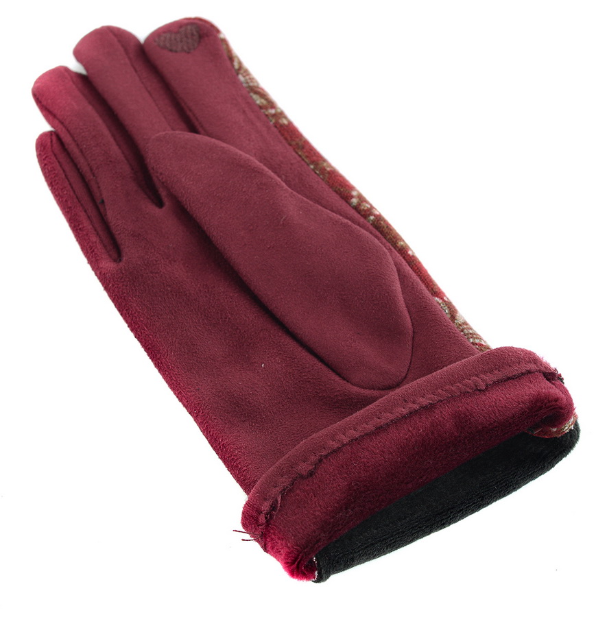 женские перчатки с рисунком утеплённые трикотаж / флис 