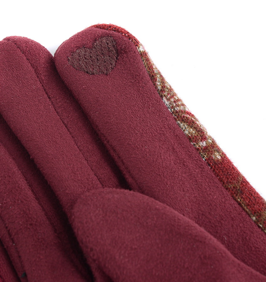 женские перчатки с рисунком утеплённые трикотаж / флис 