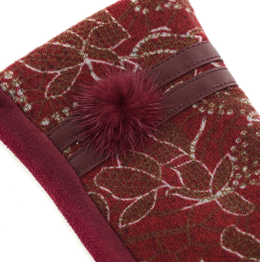 женские перчатки с рисунком утеплённые трикотаж / флис 