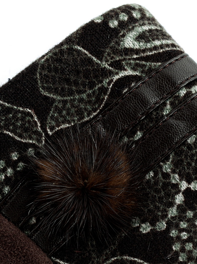 женские перчатки с рисунком утеплённые трикотаж / флис