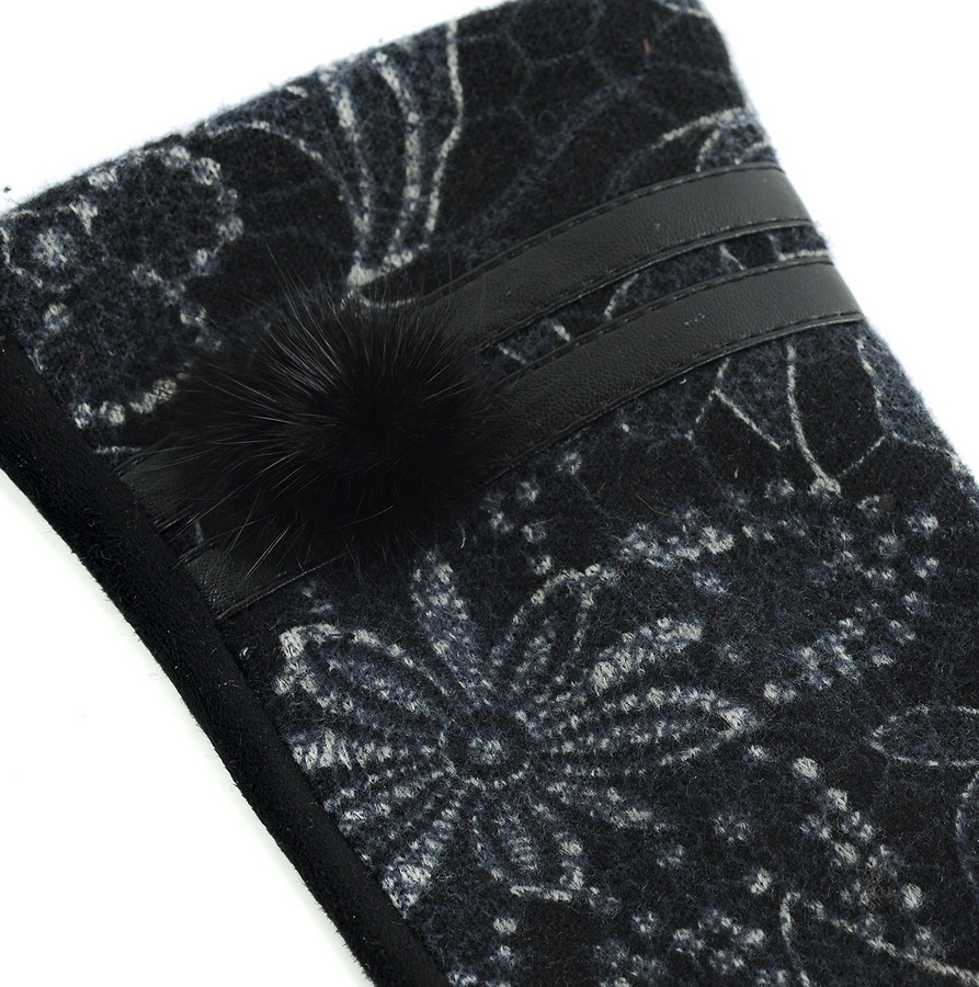 женские перчатки с рисунком утеплённые трикотаж / флис