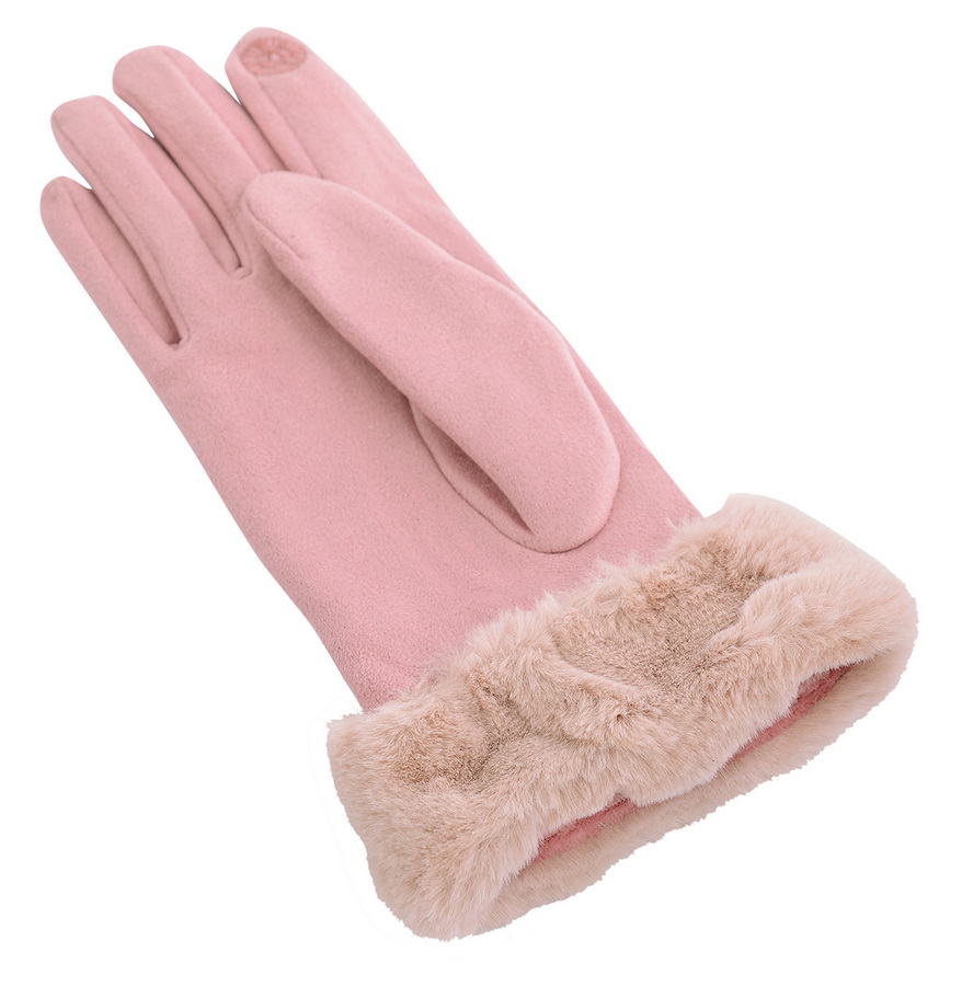 женские перчатки трикотаж / флис с отворотом искусственный мех