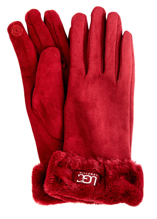 женские перчатки трикотаж / флис с отворотом искусственный мех