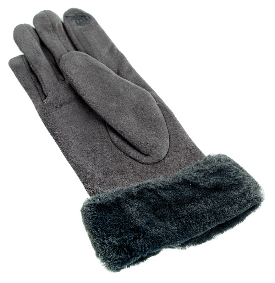 женские перчатки трикотаж / флис с отворотом искусственный мех