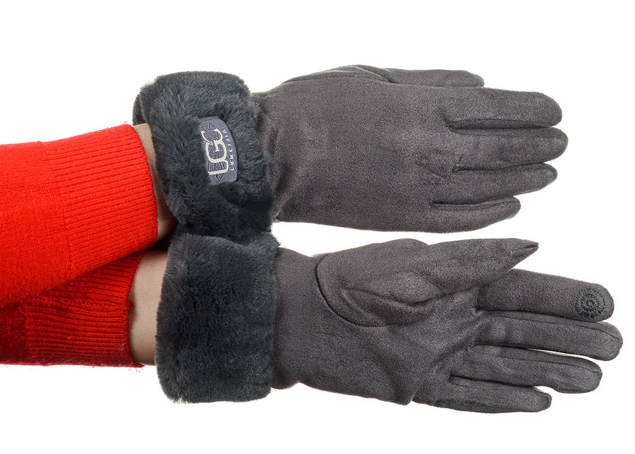 женские перчатки трикотаж / флис с отворотом искусственный мех