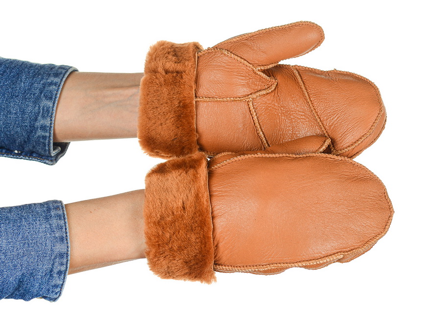 женские варежки дублёнка / мутон  s (7.5) - l (8.5)