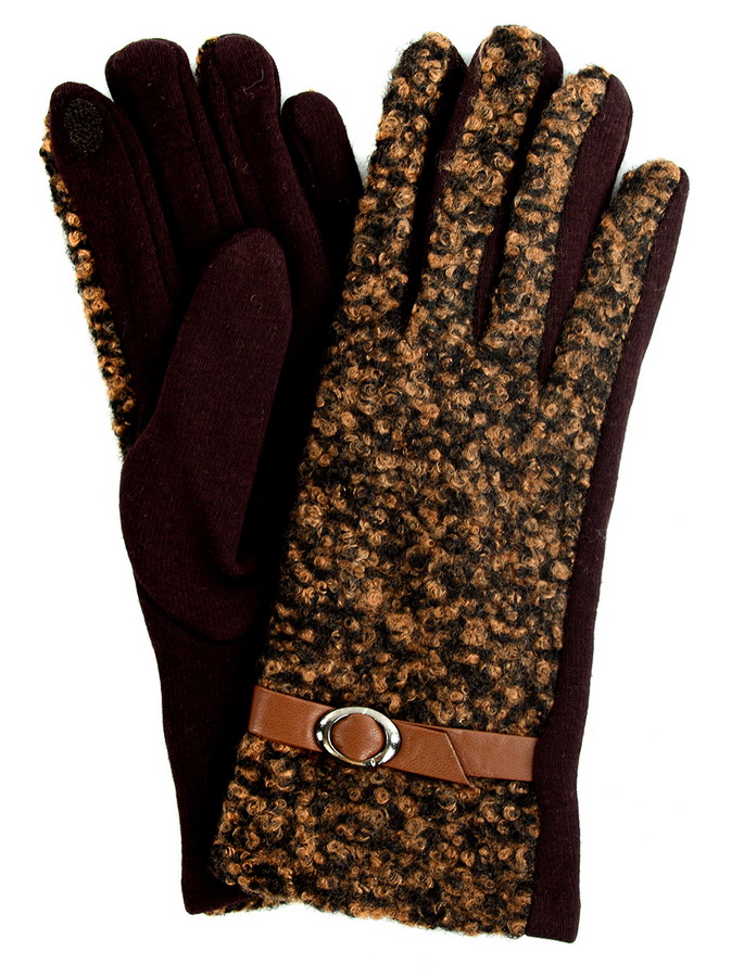 женские перчатки шерстяной трикотаж букле / флис pittards