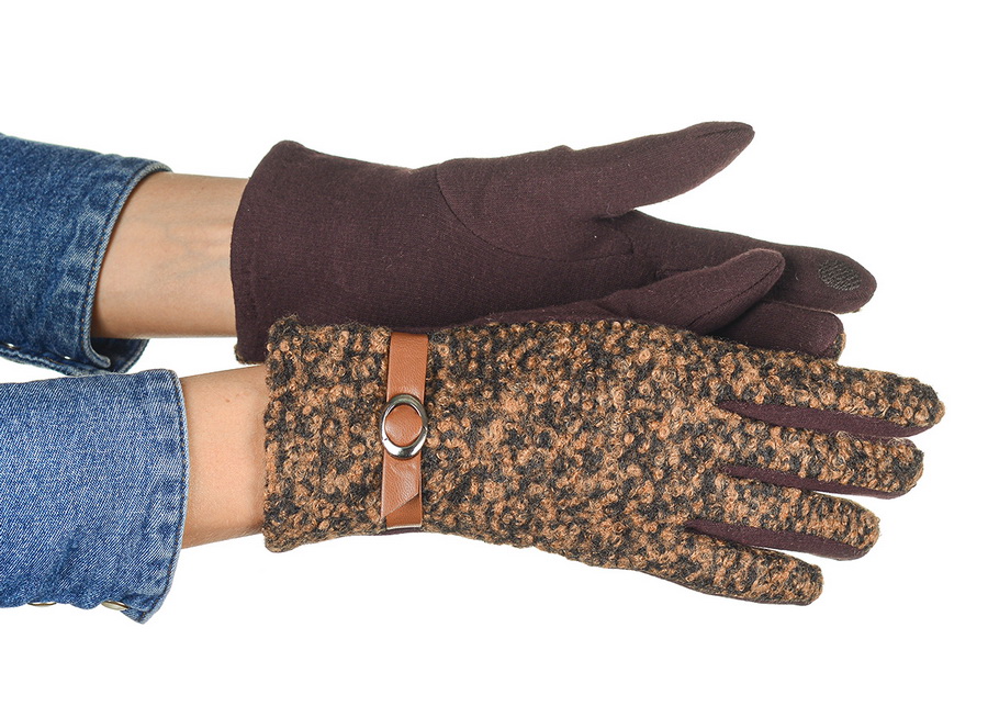 женские перчатки шерстяной трикотаж букле / флис pittards