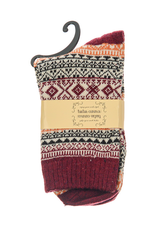 носки женские мелкий орнамент 36-41 шерсть tutu anna