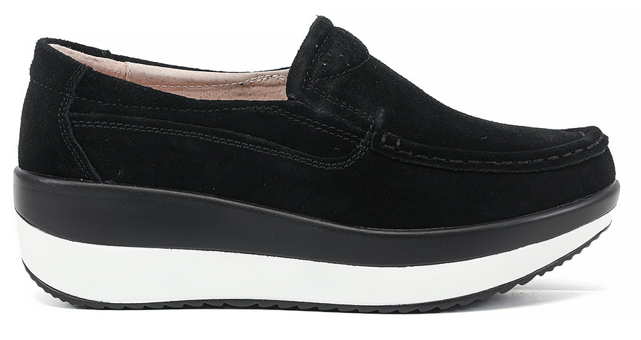 женские мокасины на танкетке натуральная замша binifoot тайвань 