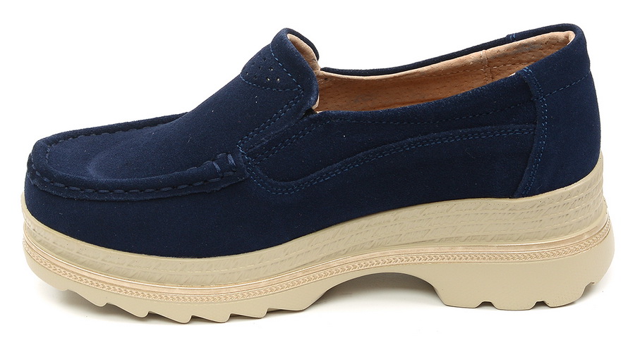 женские мокасины на танкетке натуральная замша bnf тайвань 