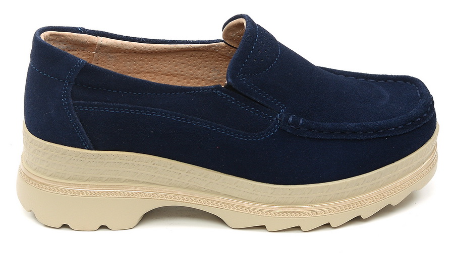 женские мокасины на танкетке натуральная замша bnf тайвань 