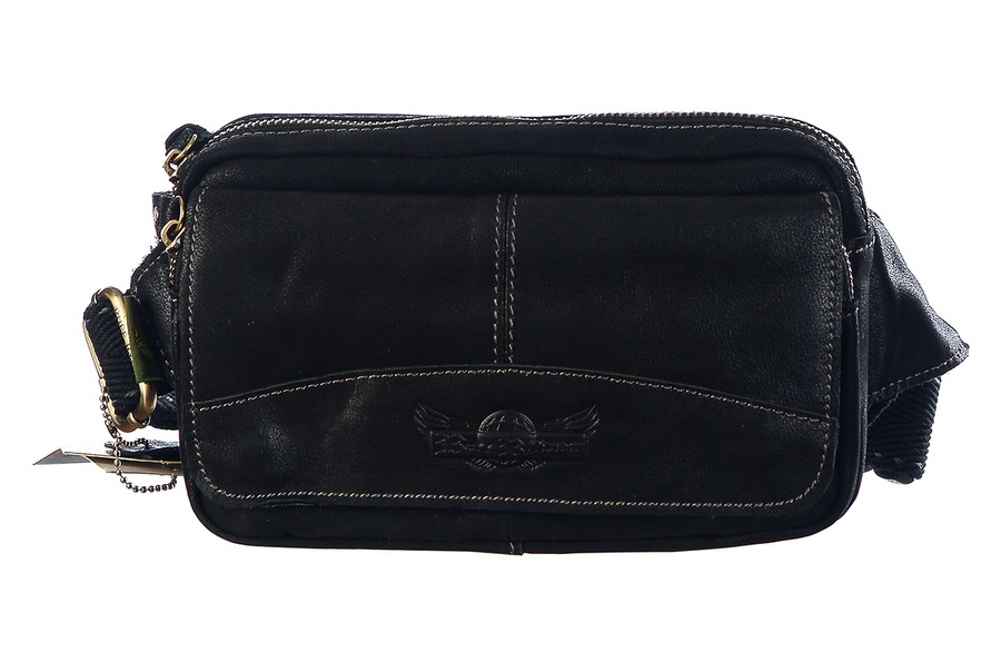 мужская  сумка поясная натуральная кожа ruff ryder