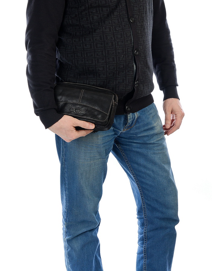 мужская  сумка поясная натуральная кожа ruff ryder