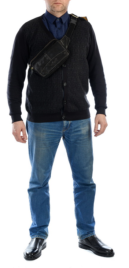 мужская  сумка поясная натуральная кожа ruff ryder